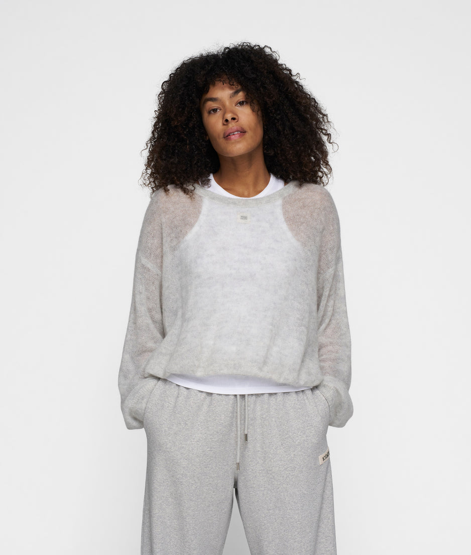 THE KNIT SWEATER | light grey melee