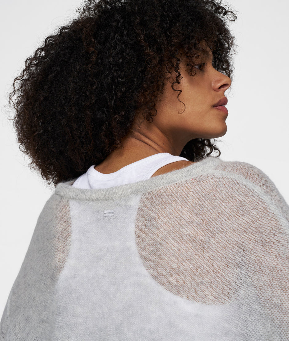 THE KNIT SWEATER | light grey melee