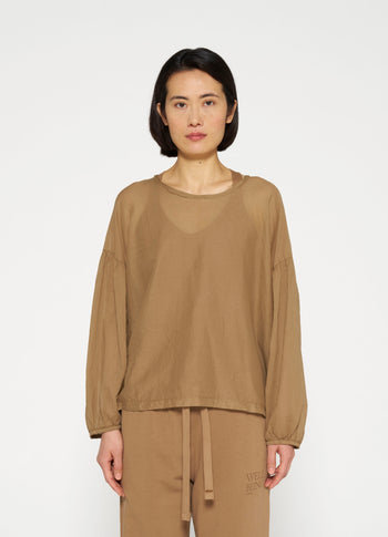 ballon sleeve blouse | cedar brown