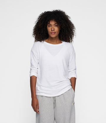 THE LONG SLEEVE LINEN | white