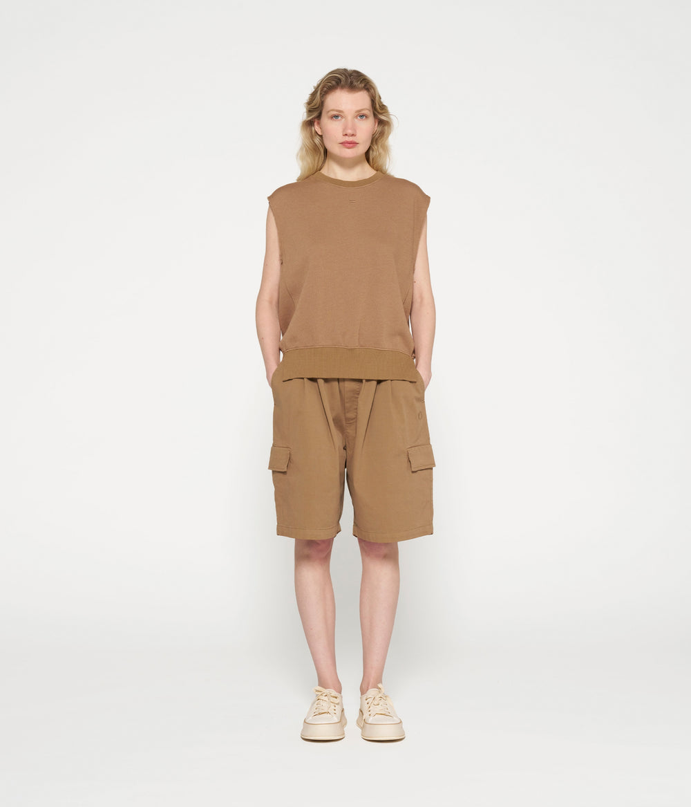 sleeveless sweater | cedar brown