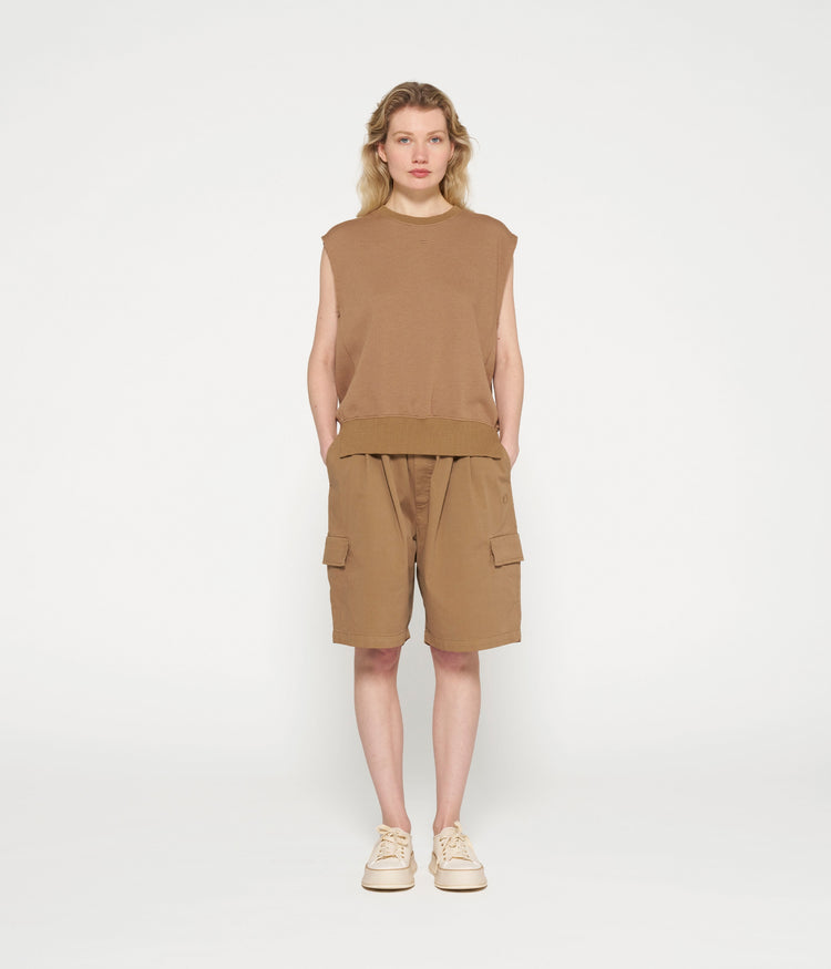 sleeveless sweater | cedar brown