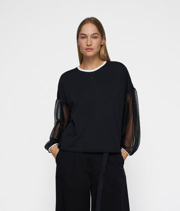 soft sweater tulle sleeves | black