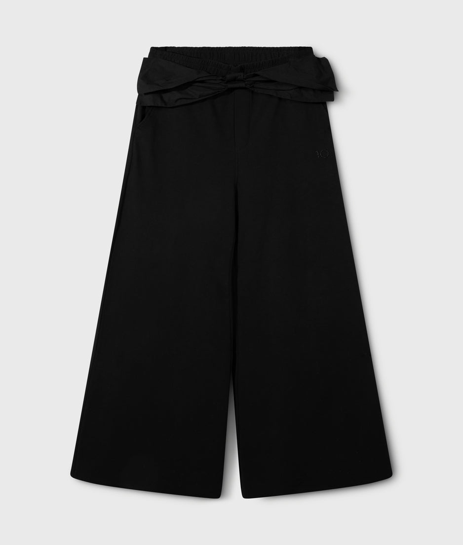 flared jogger bow | black