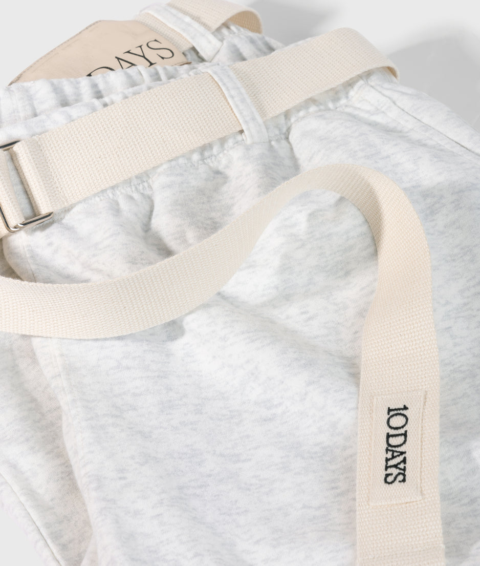 belted Bar jogger fleece | white melee