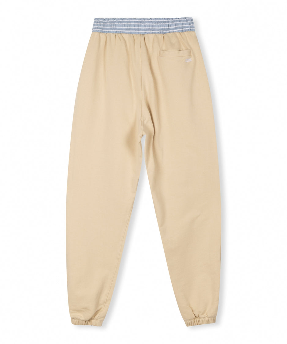 loose jogger paper fleece | biscuit