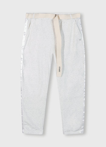 belted cropped jogger | white melee