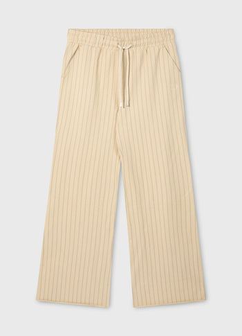 flared jogger pinstripe | light latte