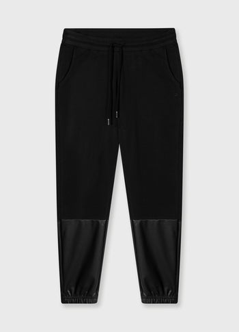 cropped jogger mix | black