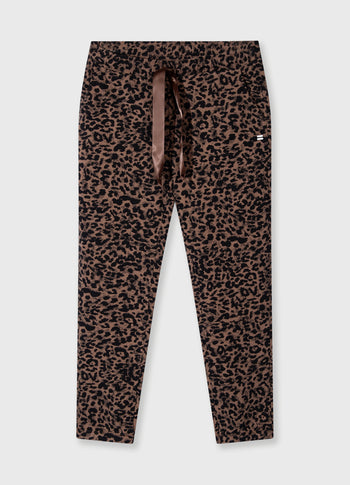 cropped jogger leopard | dark fudge