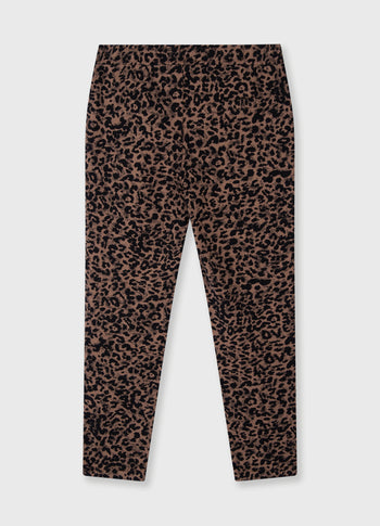 cropped jogger leopard | dark fudge