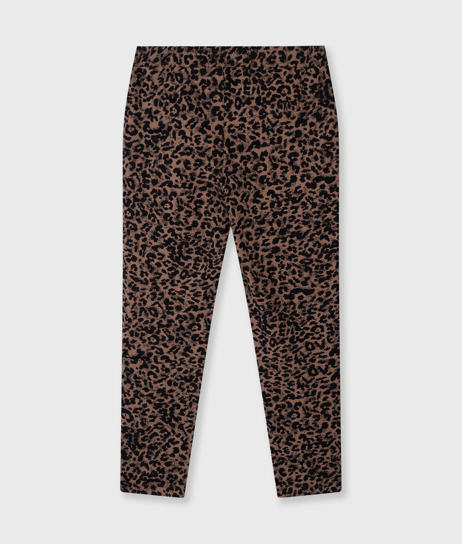 cropped jogger leopard | dark fudge