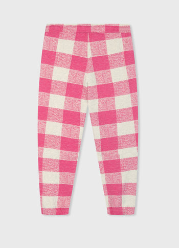 cropped jogger check | bright pink