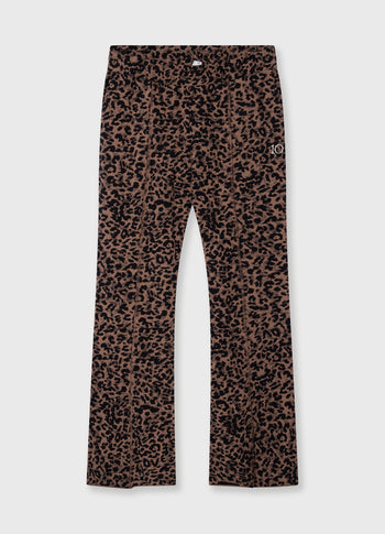 flared pants leopard | dark fudge