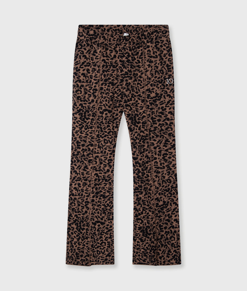 flared pants leopard | dark fudge