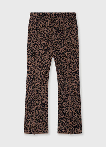 flared pants leopard | dark fudge