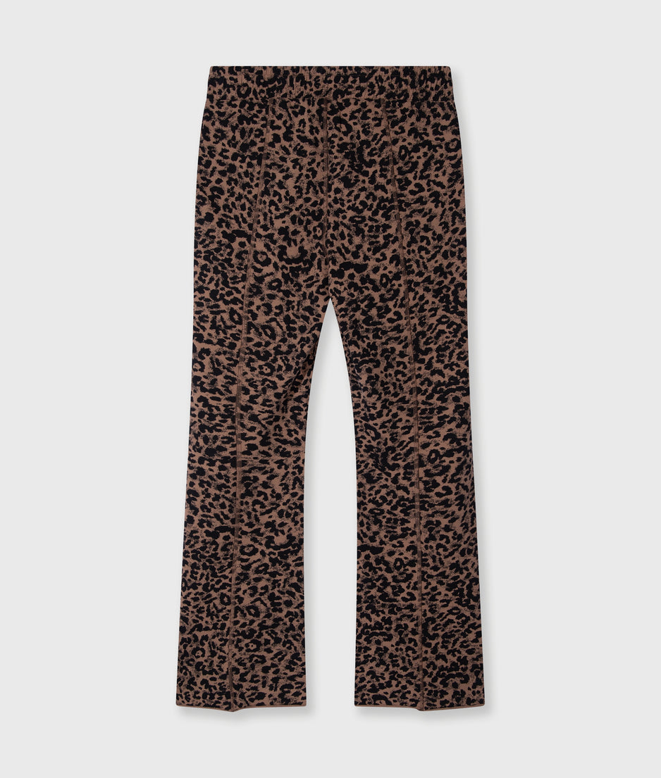 flared pants leopard | dark fudge