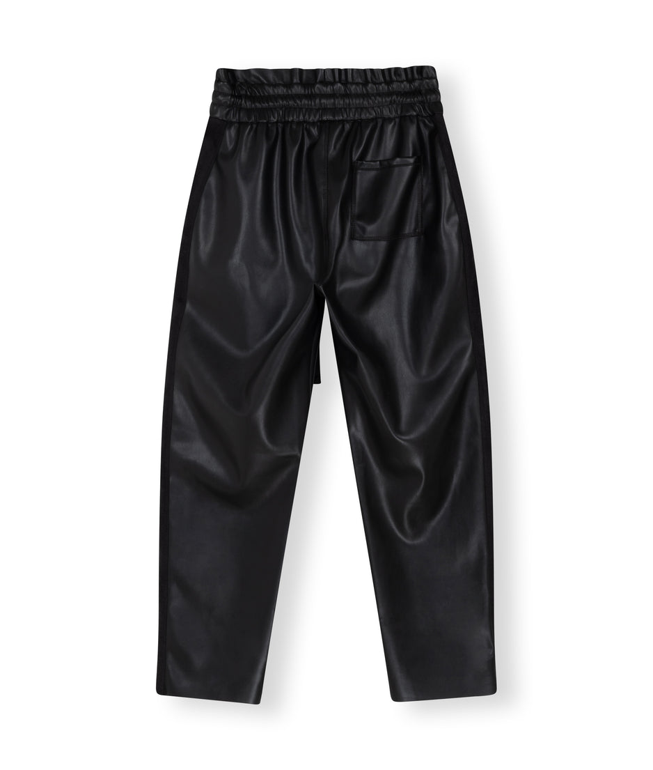 leatherlook side panel jogger | black