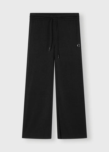 flared jogger scuba | black