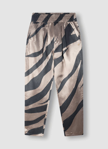 satin pants zebra | warm taupe