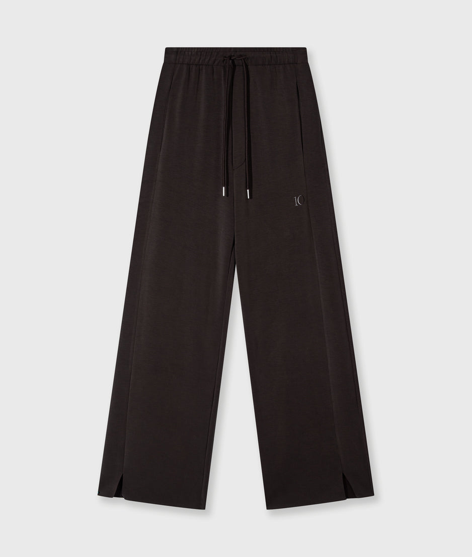 soft wide leg jogger | chocolate