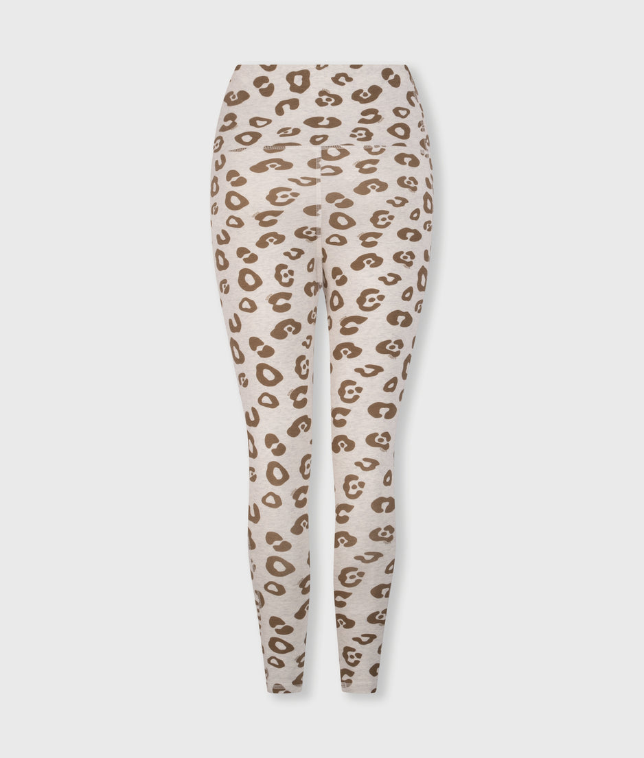 yoga leggings leopard | soft white melee