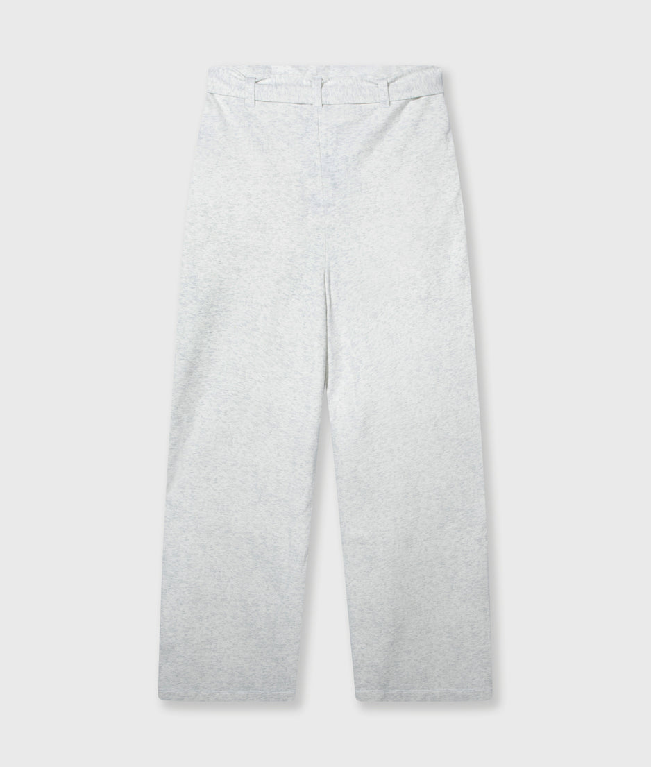 belted wide leg jogger | white melee