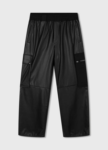 leatherlook cargo pants | black