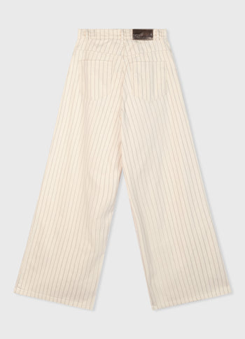 wide cross pants pinstripe | light natural