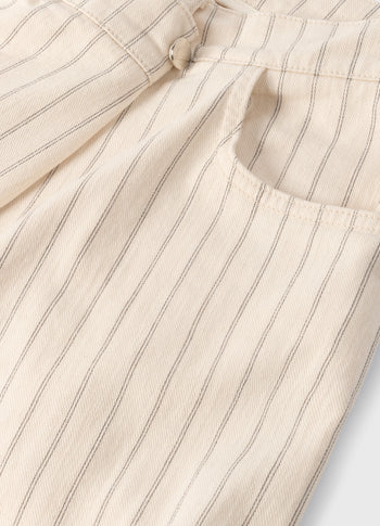 wide cross pants pinstripe | light natural