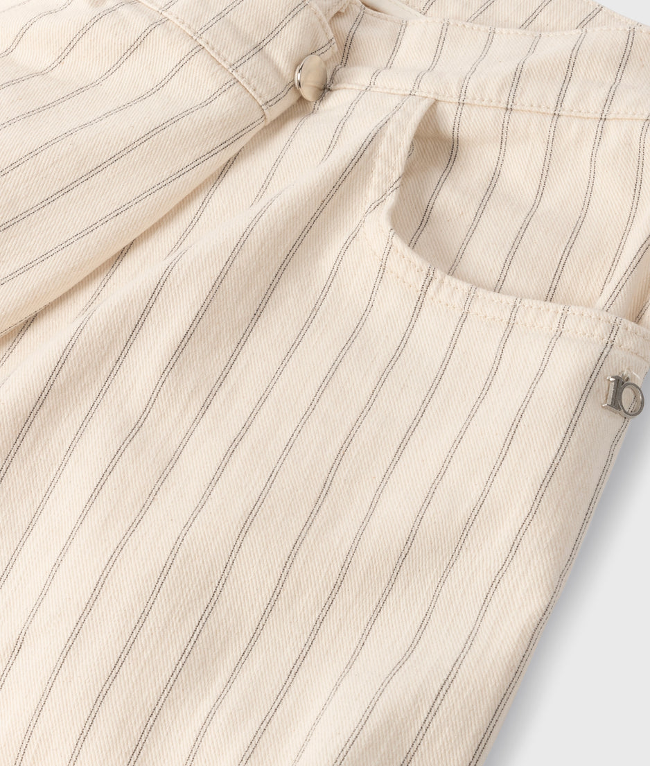 wide cross pants pinstripe | light natural