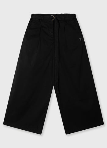 wide leg pants twill | black