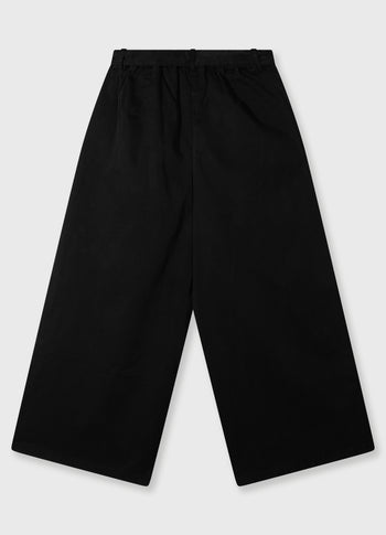 wide leg pants twill | black