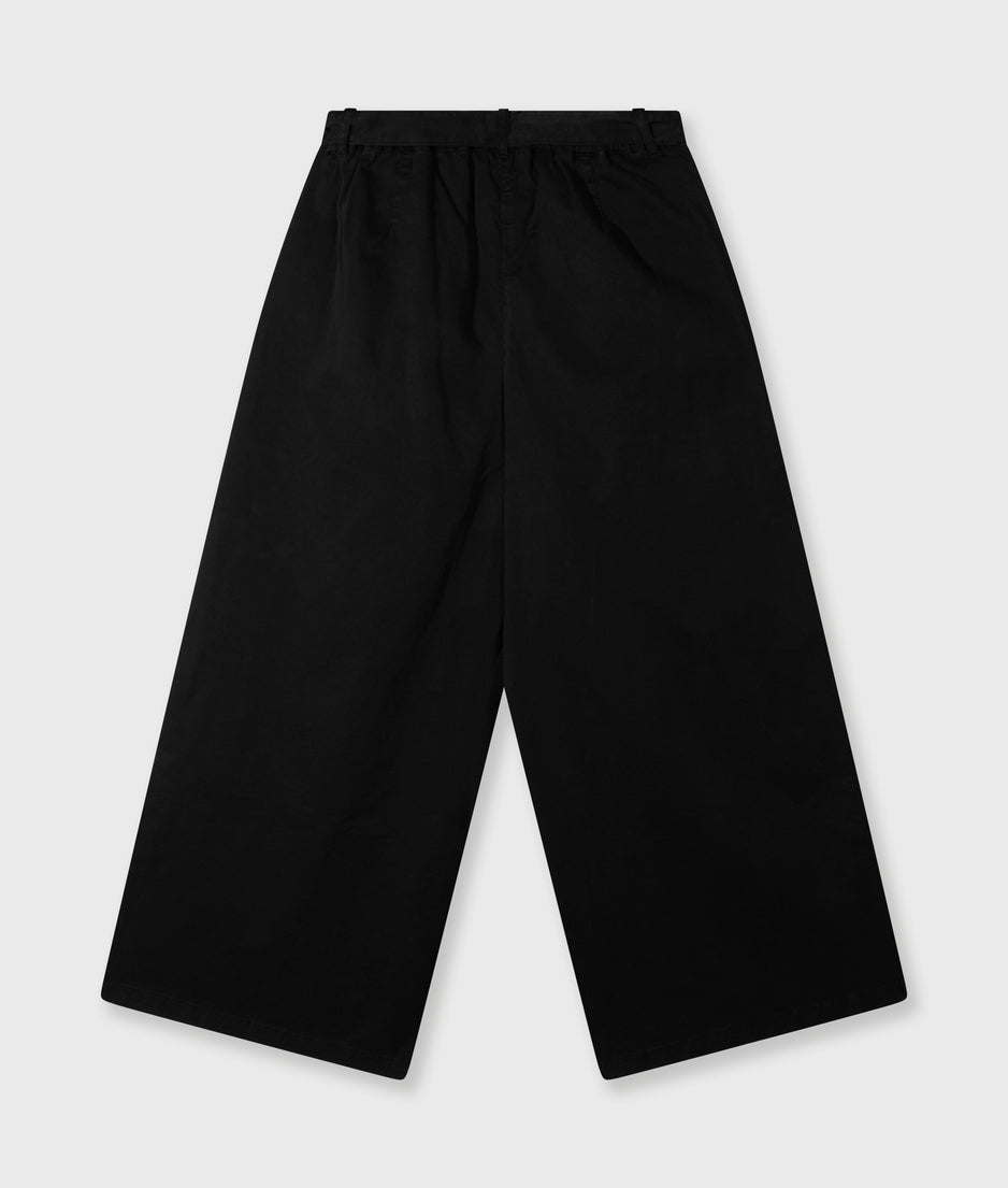 wide leg pants twill | black