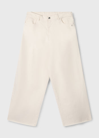 wide twill pants | ecru