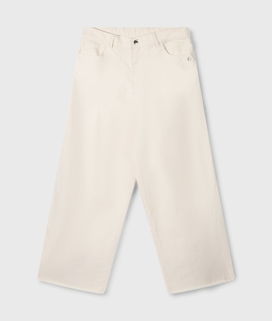 wide twill pants | ecru