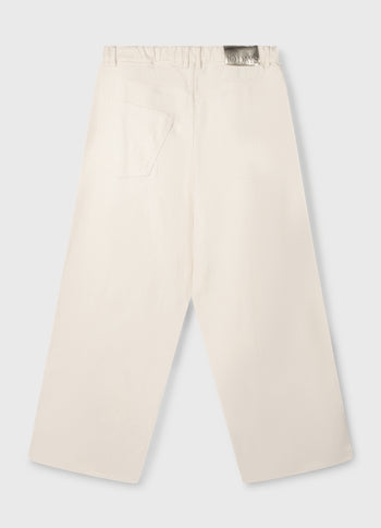 wide twill pants | ecru