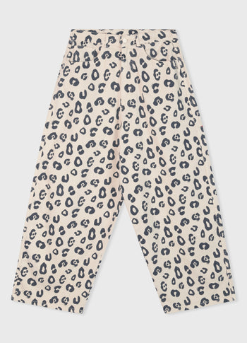 wide twill pants leopard | light natural