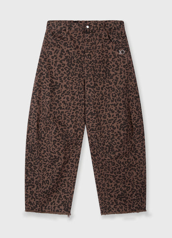 western pants leopard | dark fudge