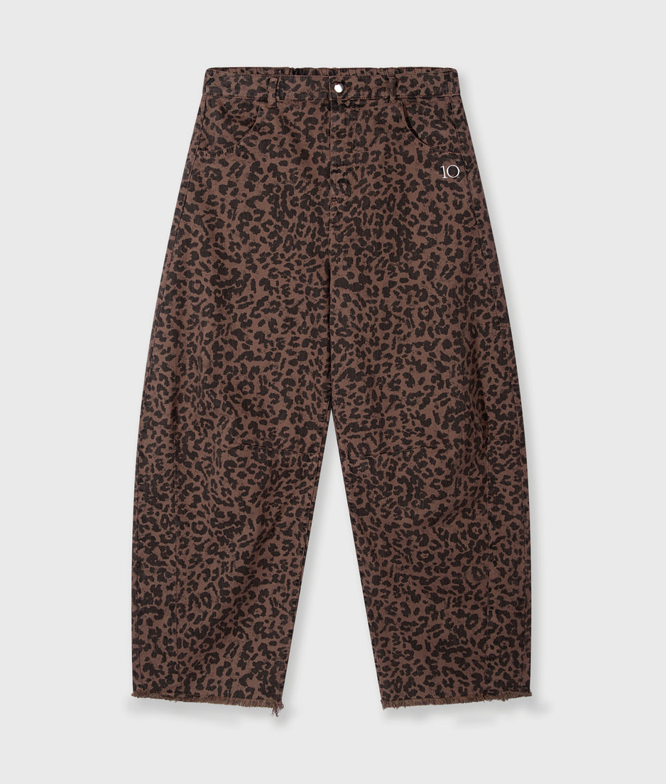 western pants leopard | dark fudge