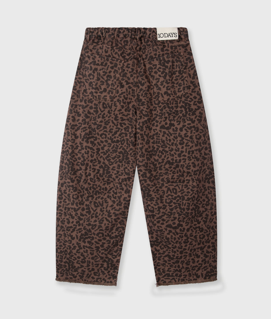 western pants leopard | dark fudge