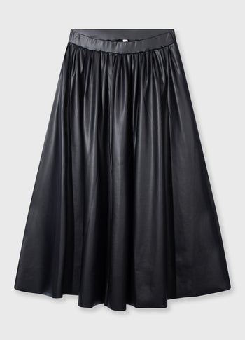 leatherlook pleated skirt | black