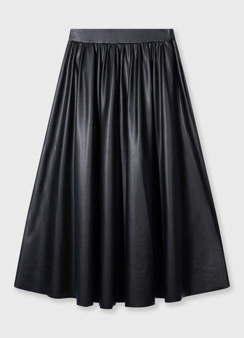 leatherlook pleated skirt | black