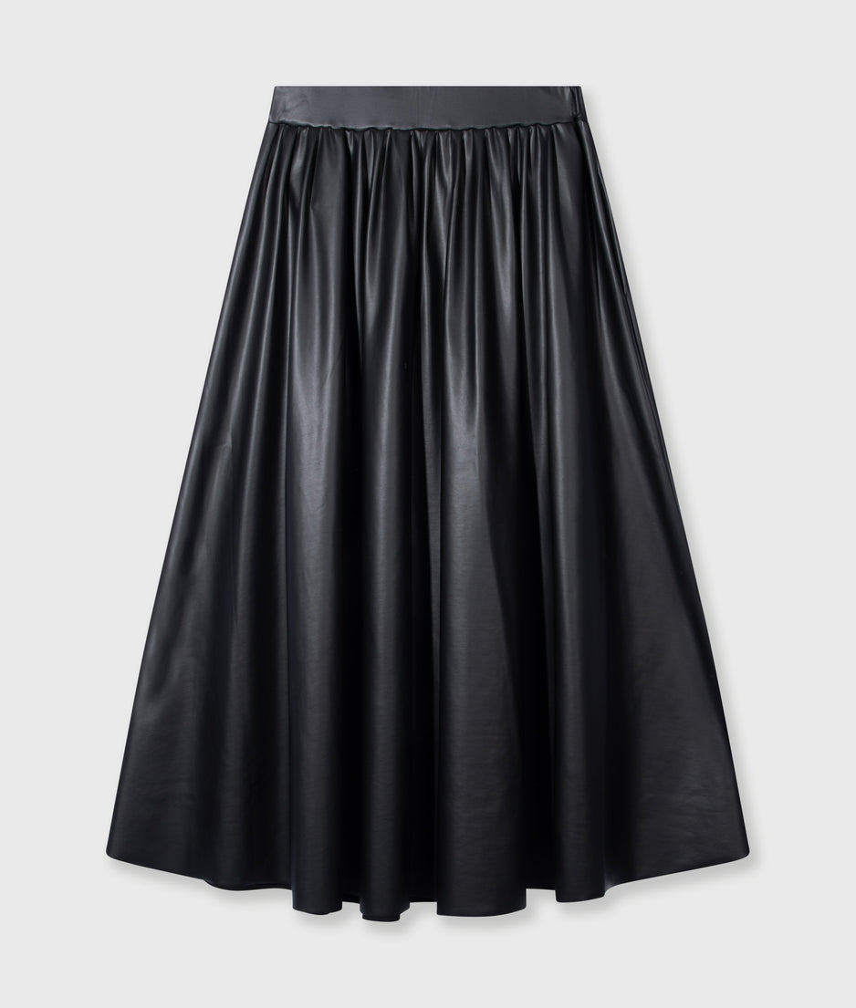 leatherlook pleated skirt | black