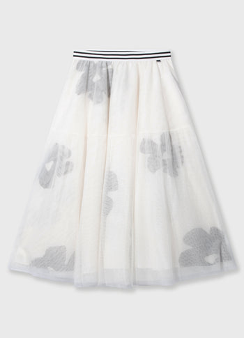 tulle skirt flower | ecru