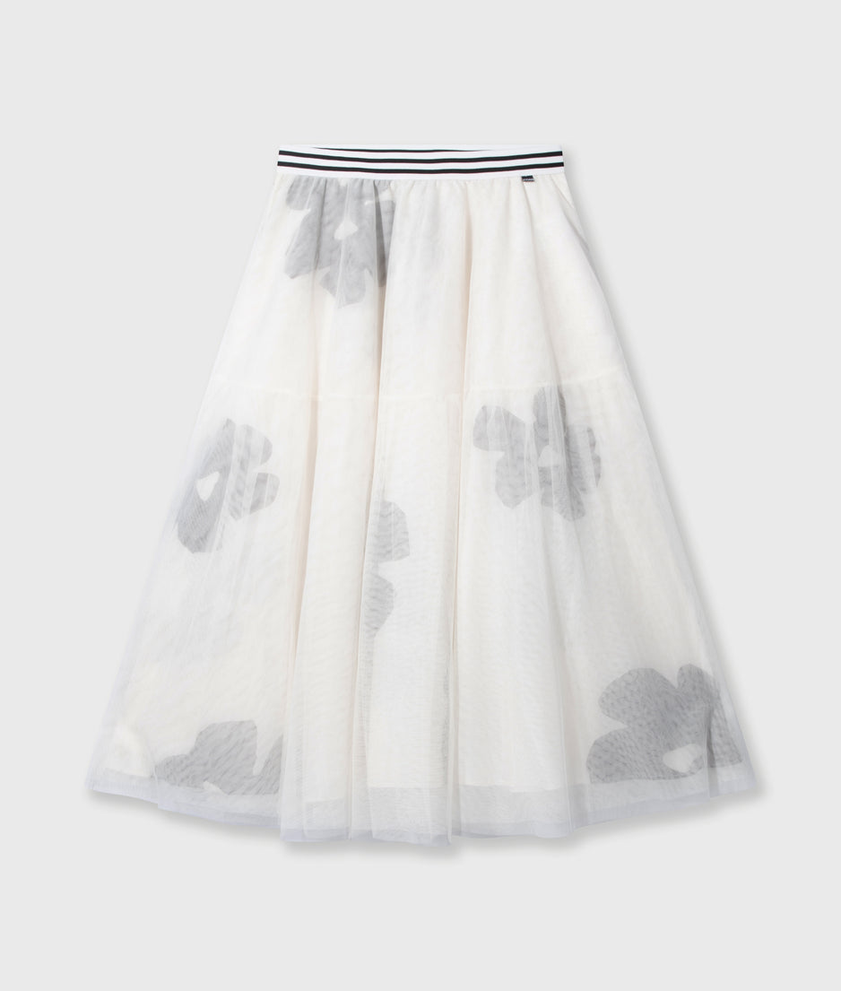 tulle skirt flower | ecru