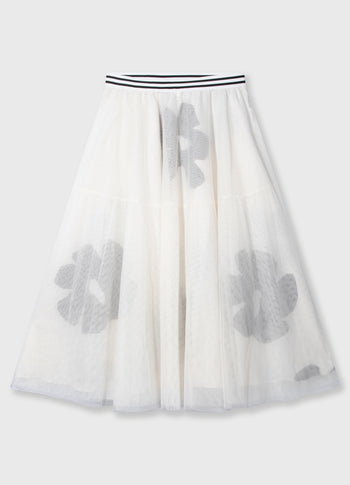 tulle skirt flower | ecru