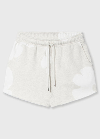 fleece shorts flower | soft white melee