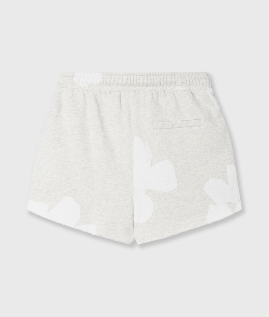 fleece shorts flower | soft white melee