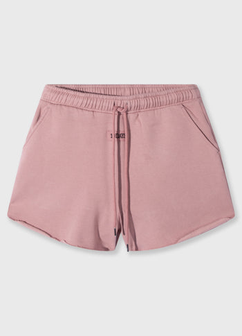 fleece shorts | raspberry